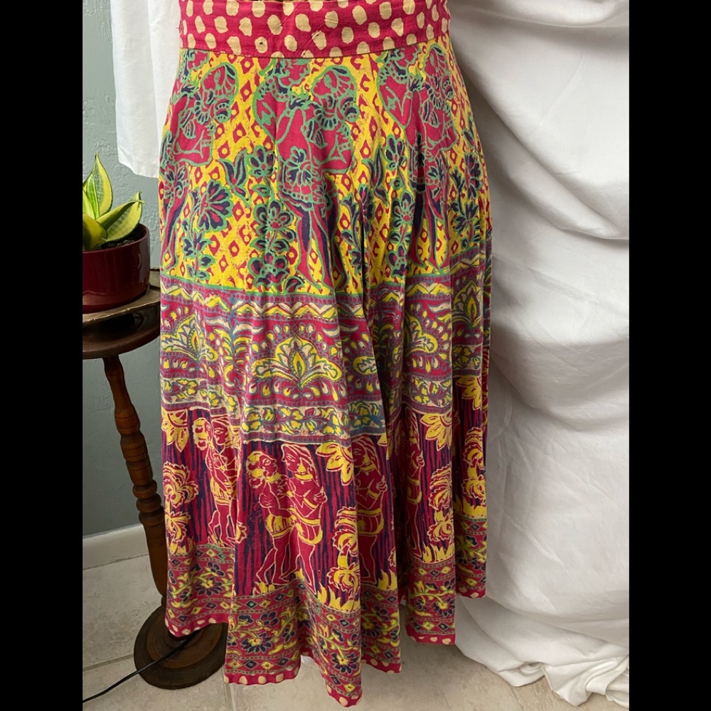 Hippie skirt Kama Sutra hand printed 12